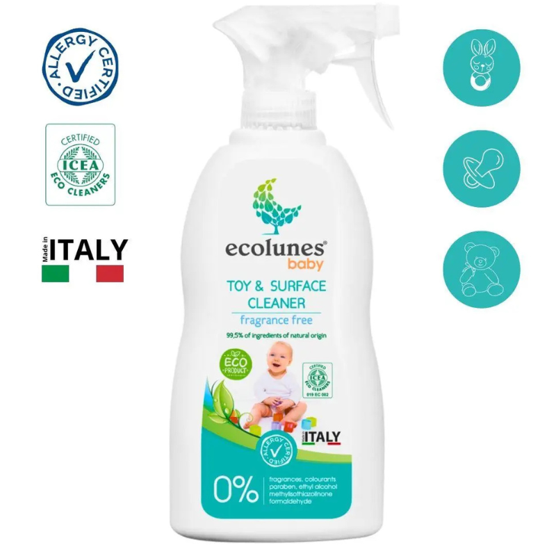 Ecolunes Spray Nettoyant Jouets et Surfaces Écologique Et Hypoallergénique 300ml