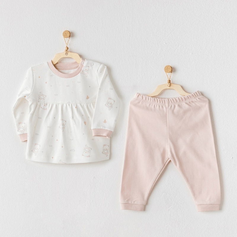 Ensemble 2 pièces pour bébé fille rose - Andywawa