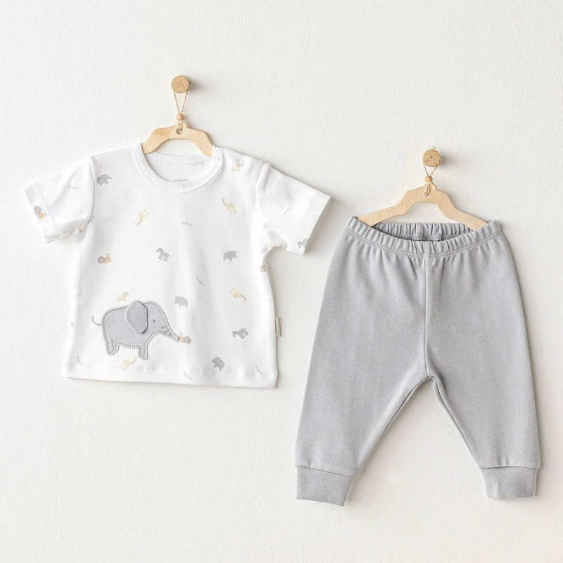xx Ensemble 2 pièces pour bébé garçon Andywawa Little King Gray