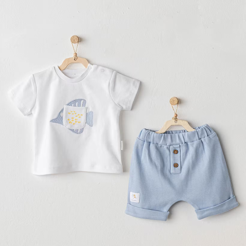 Ensemble 2 pièces pour bébé garçon « L'océan est mon endroit heureux » AC25608 Andywawa