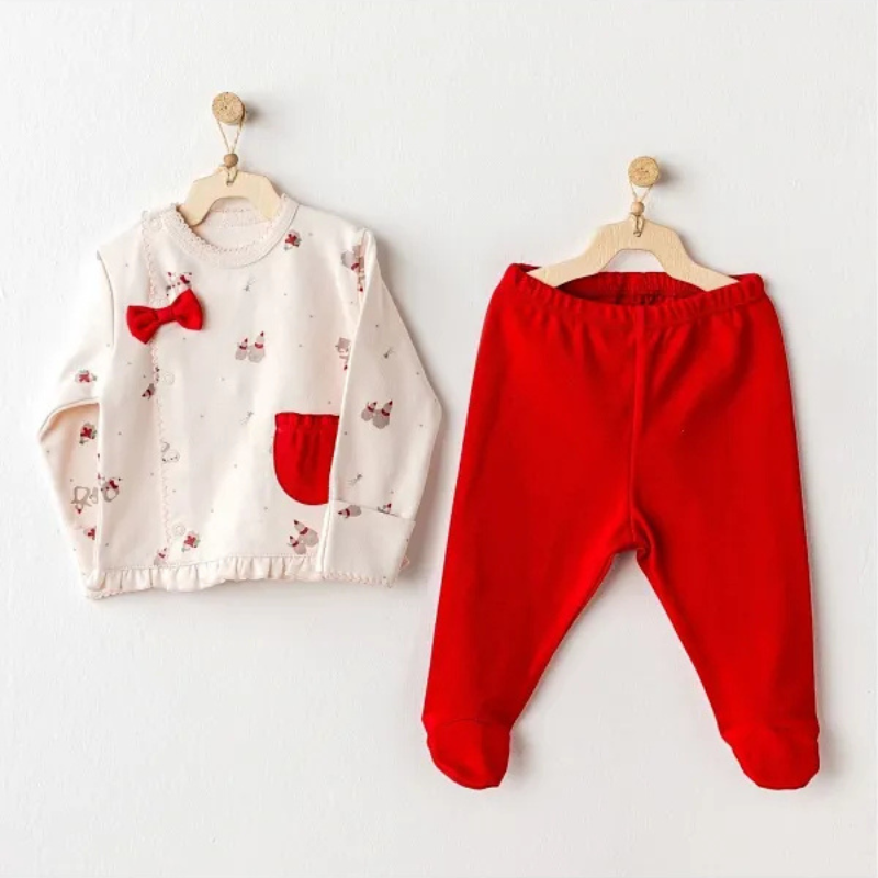 Ensemble 2 pièces pour bébé Motif Pingouin Écru - Andywawa