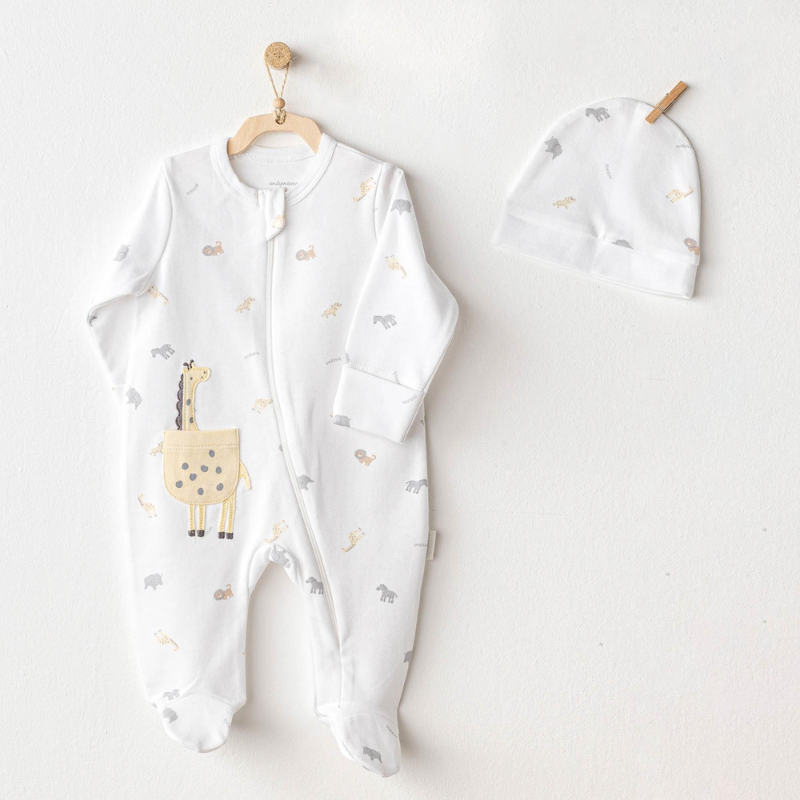 Ensemble barboteuse et chapeau pour bébé garçon Little King- Andywawa