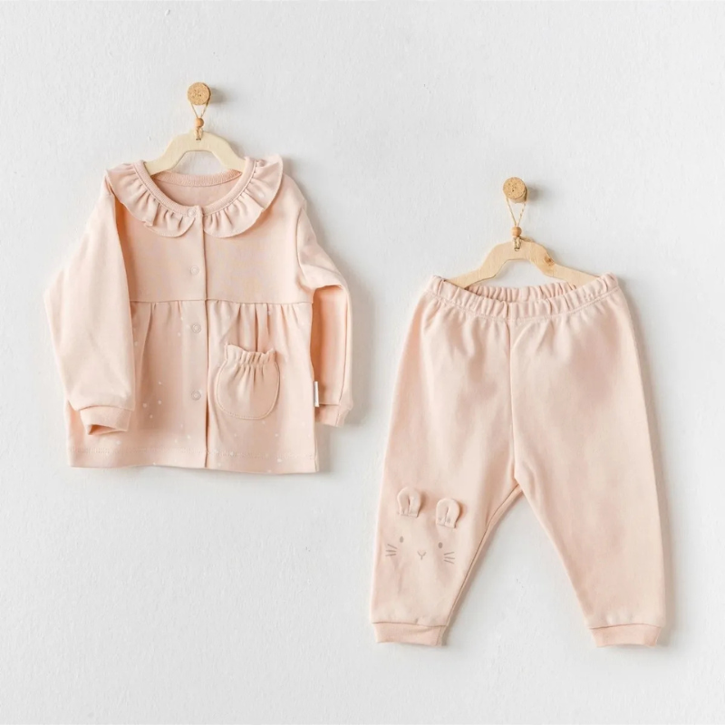 Ensemble bébé 2 pièce pour bébé fille Rose - Andywawa