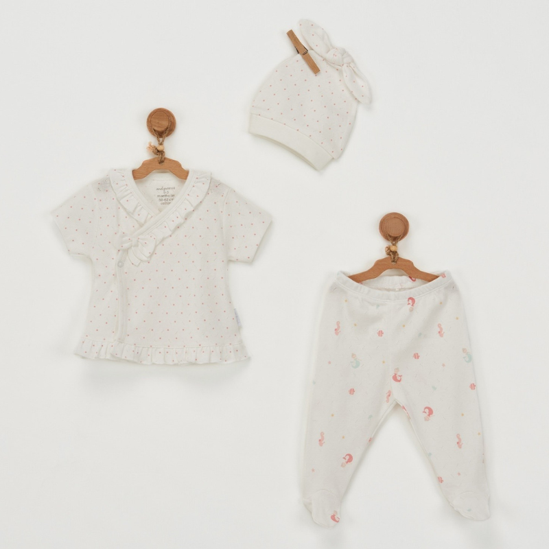 xx Ensemble bébé 3 pièces sirène Andywawa AC22613 écru