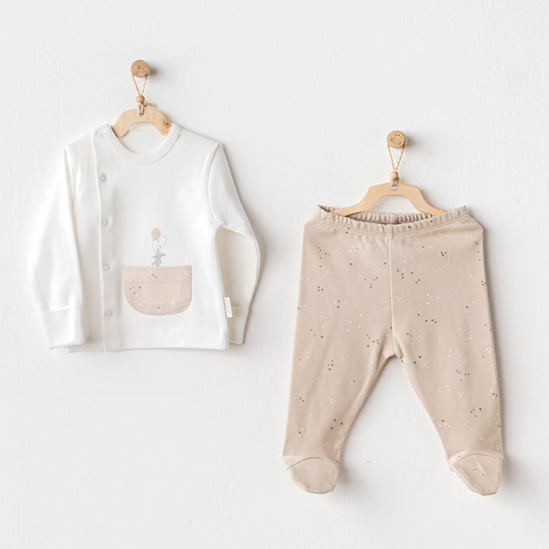 Ensemble bébé basique 2 pièces avec boutons-pression sur les côtés  Andywawa