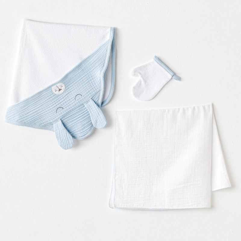 xx Ensemble de serviettes pour bébé garçon 3 pièces AC25875