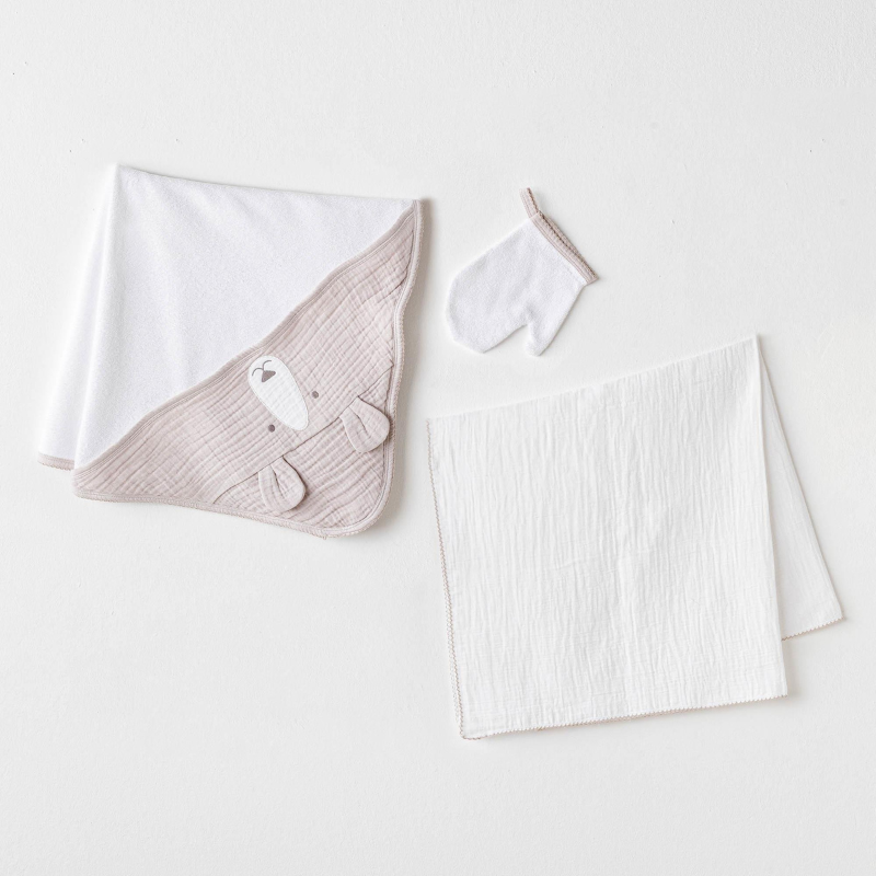 xx Ensemble de serviettes pour bébé garçon 3 pièces AC25877