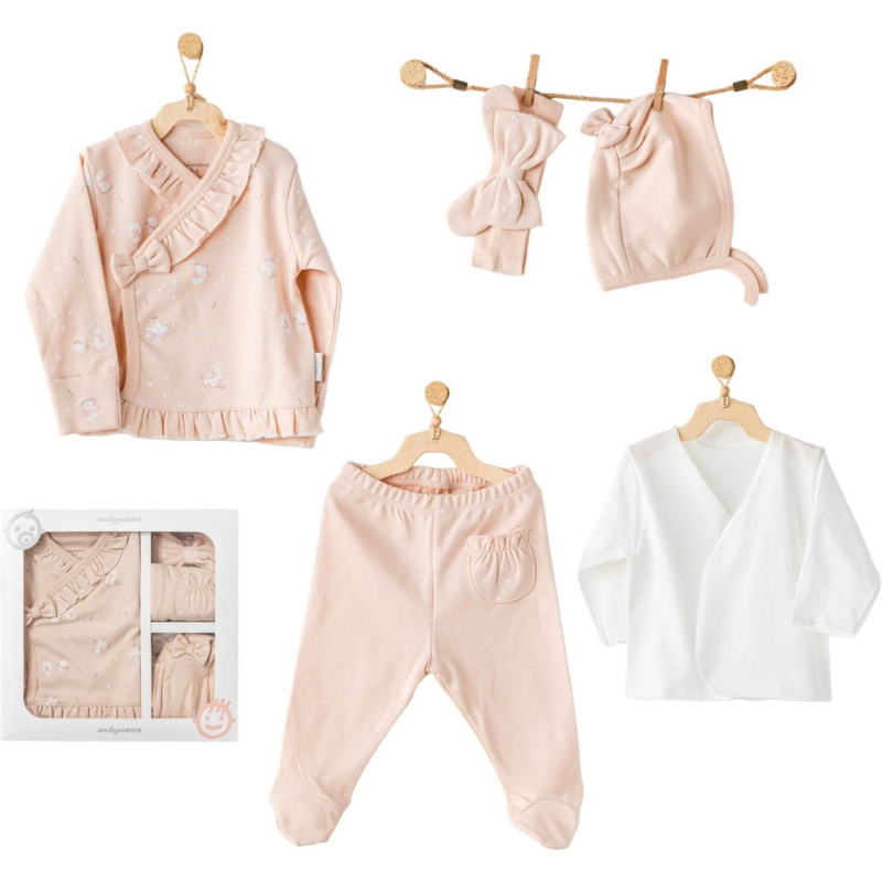 Ensemble Rose 5 pièces 100% cotton Andywawa