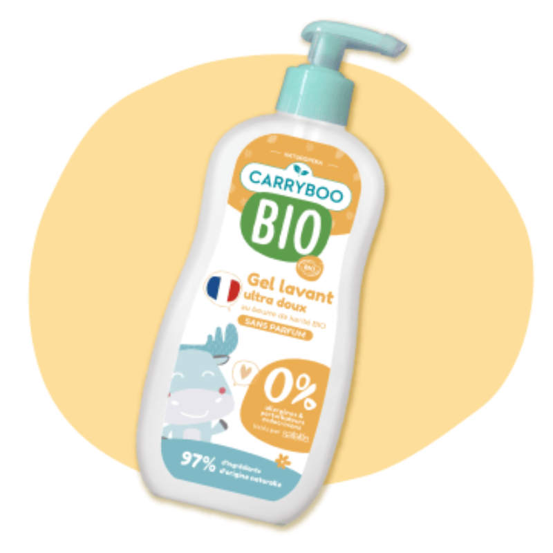 Gel lavant 2 en 1 Ultra doux à l'extrait d'abricot - Carryboo bio