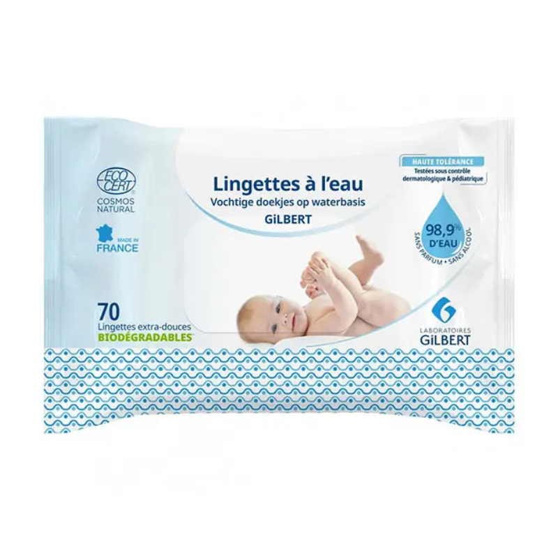 Gilbert Lingettes bébé à l’eau biodégradables - 70  lingettes