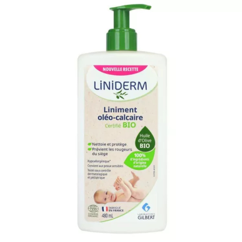 Gilbert Liniderm Liniment Oléo-Calcaire Bio Flacon-Pompe 480 ml