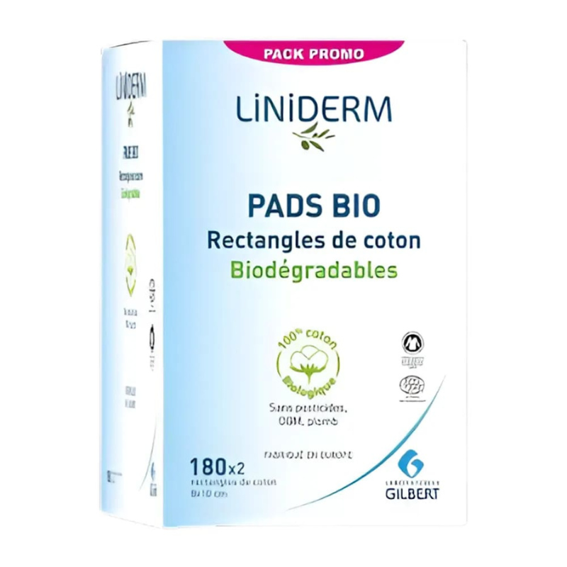 xx Gilbert Pack Promo Liniderm Coton Pads Bio 360 Rectangles