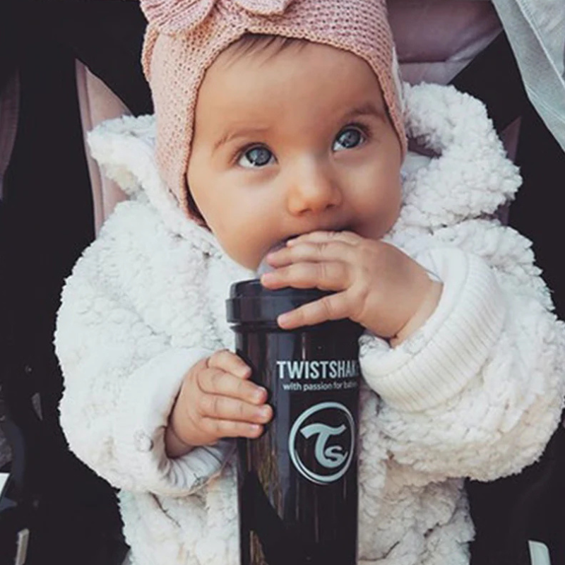 Gobelet à paille Twistshake 360 ​​ml - Noir - 6 mois plus