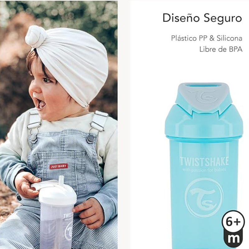 Gobelet à paille Twistshake 360 ​​ml - Vert - 6 mois  plus