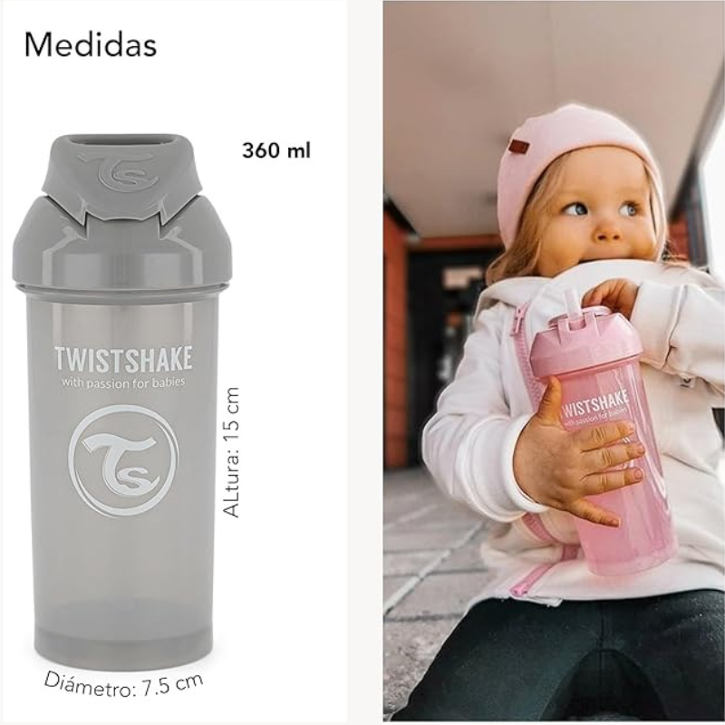 Gobelet à paille Twistshake 360 ​​ml - Vert - 6 mois  plus