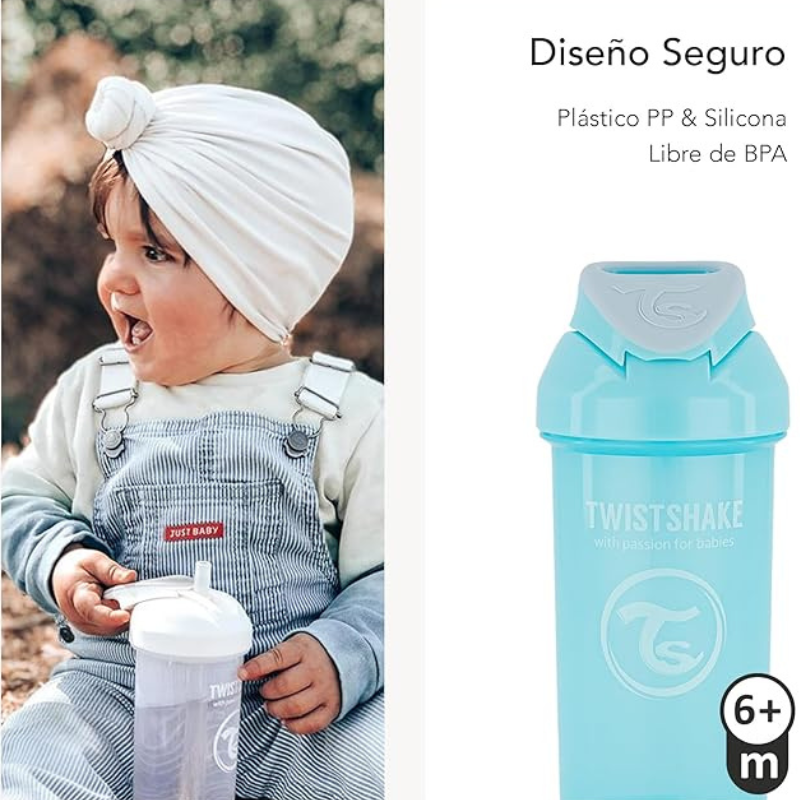 Gobelet à paille Twistshake 360 ​​ml - Violet - 6 mois plus