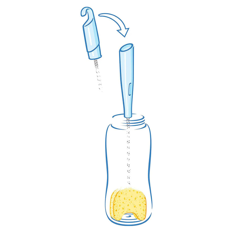 Goupillon à biberon 2 en 1 avec éponge NUK - Menthe