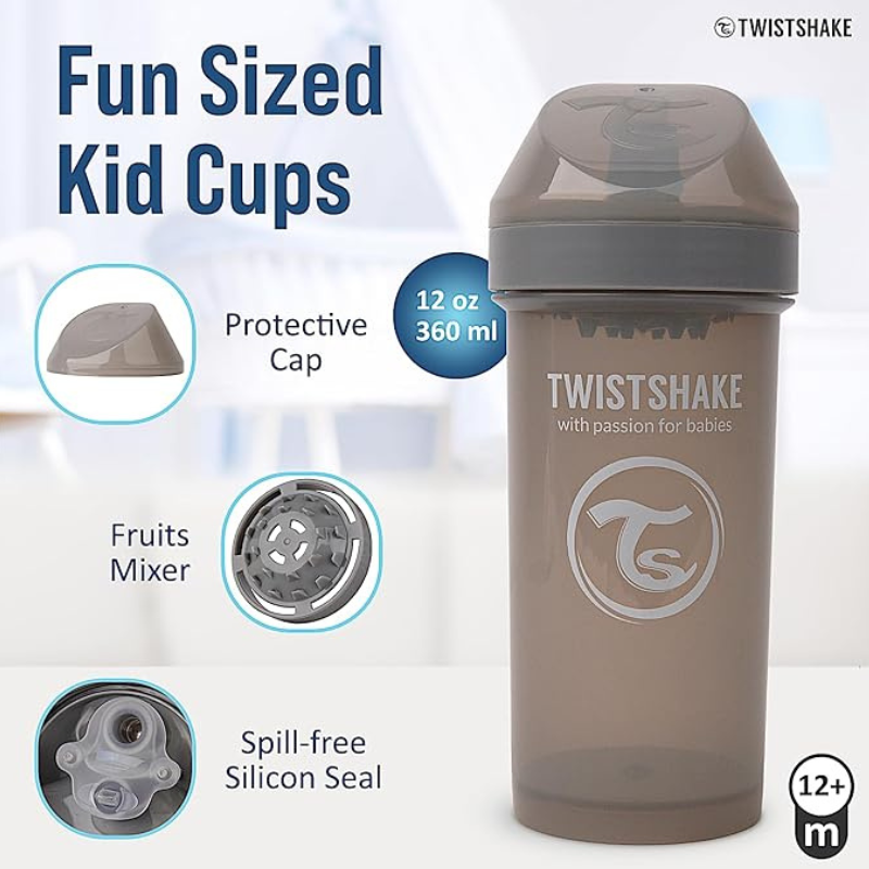 Gourde Anti-Fuites Enfants 360ml Twistshake - Gris