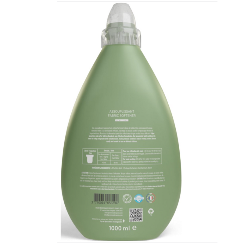 GREEN MOOD Adoucissant textile non parfumé 1000 ml
