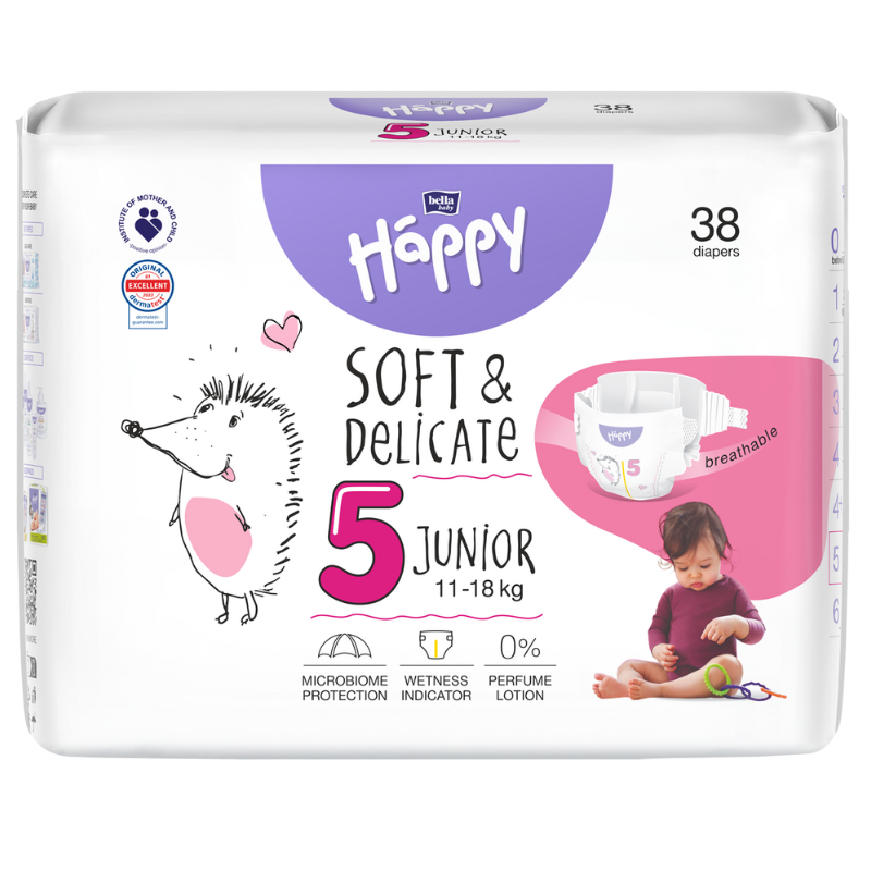 xx HAPPY – Couches Bébé Junior – Taille 5 (11 à 18kg) 38 pc^^p