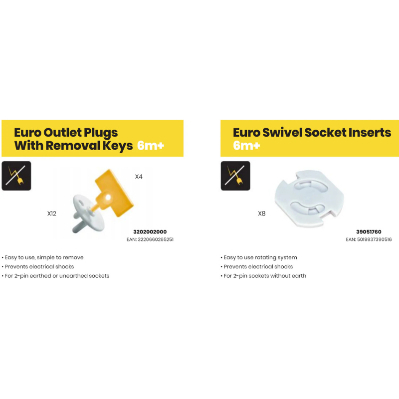 Inserts de prises Euro Safety 1st avec clés de retrait