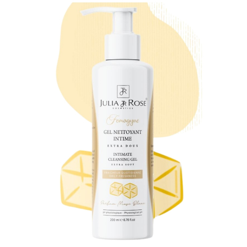 xx Julia & Rose Femagyne Gel Nettoyant Intime Extra Doux Parfum Musc Blanc – 200ml