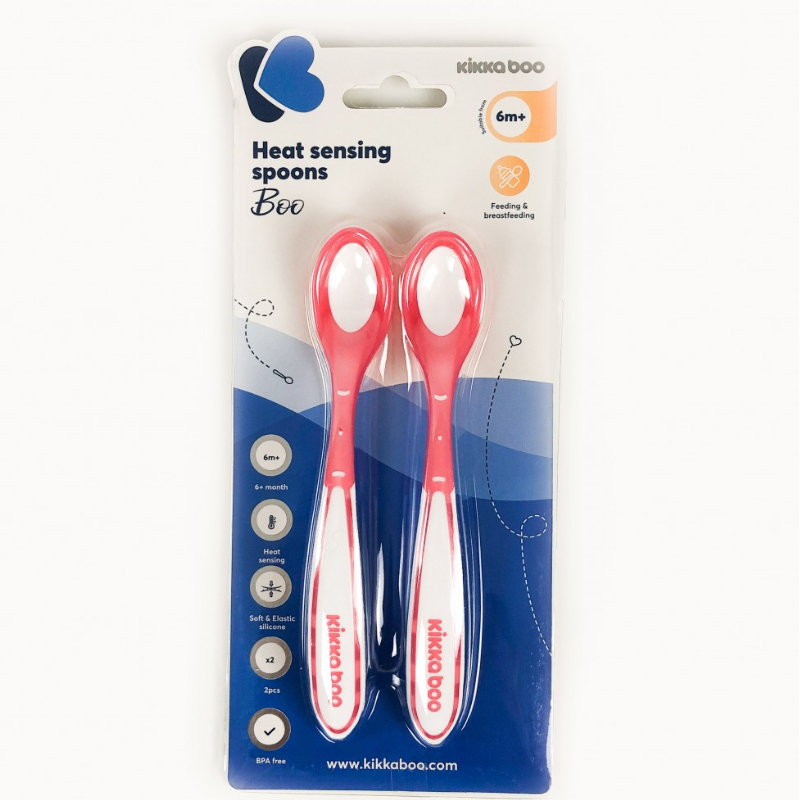 Kikkaboo Cuillères à détection de chaleur Boo 2pcs Rose