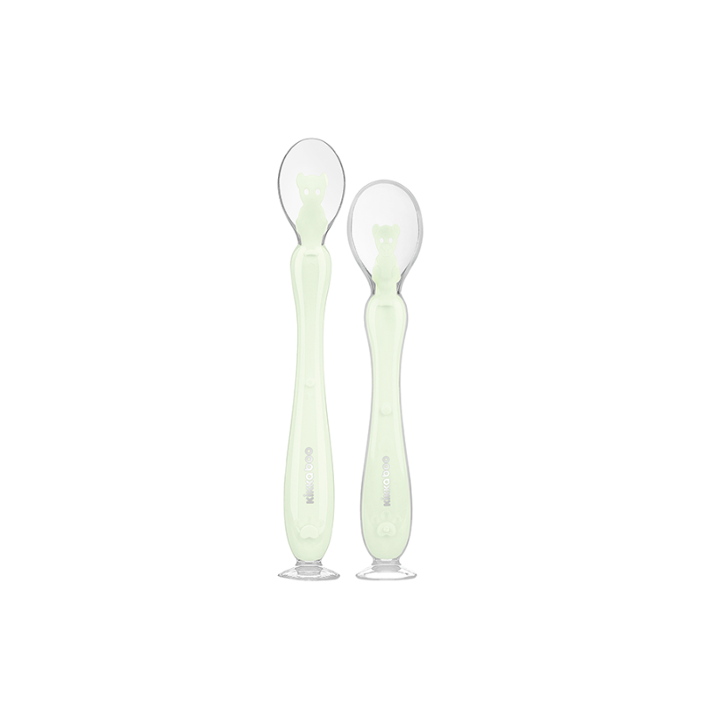 xx Kikkaboo Cuillères en silicone avec ventouse 2pcs Mint