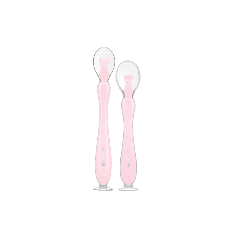 xx Kikkaboo Cuillères en silicone avec ventouse 2pcs Rose