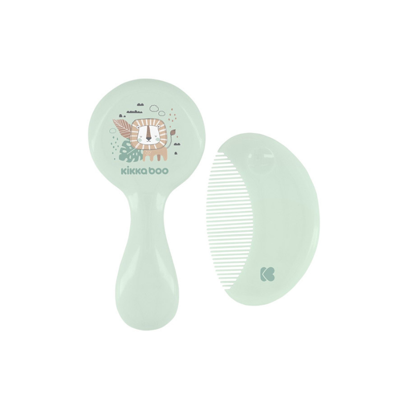 xx Kikkaboo Peigne et brosse à poils naturels Savanna Mint