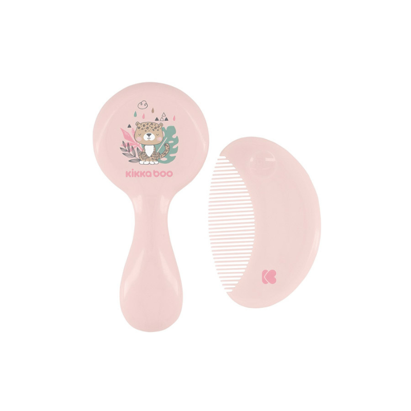 xx Kikkaboo Peigne et brosse à poils naturels Savanna Rose