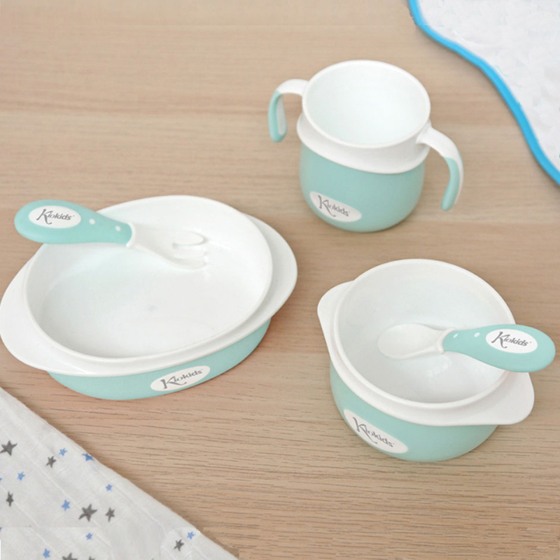 KIOKIDS Vaisselle Bebe 5 Pieces Bleu