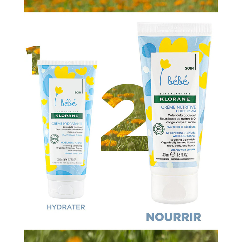 Klorane Bébé Crème nutritive au Cold Cream et Calendula - 40ml