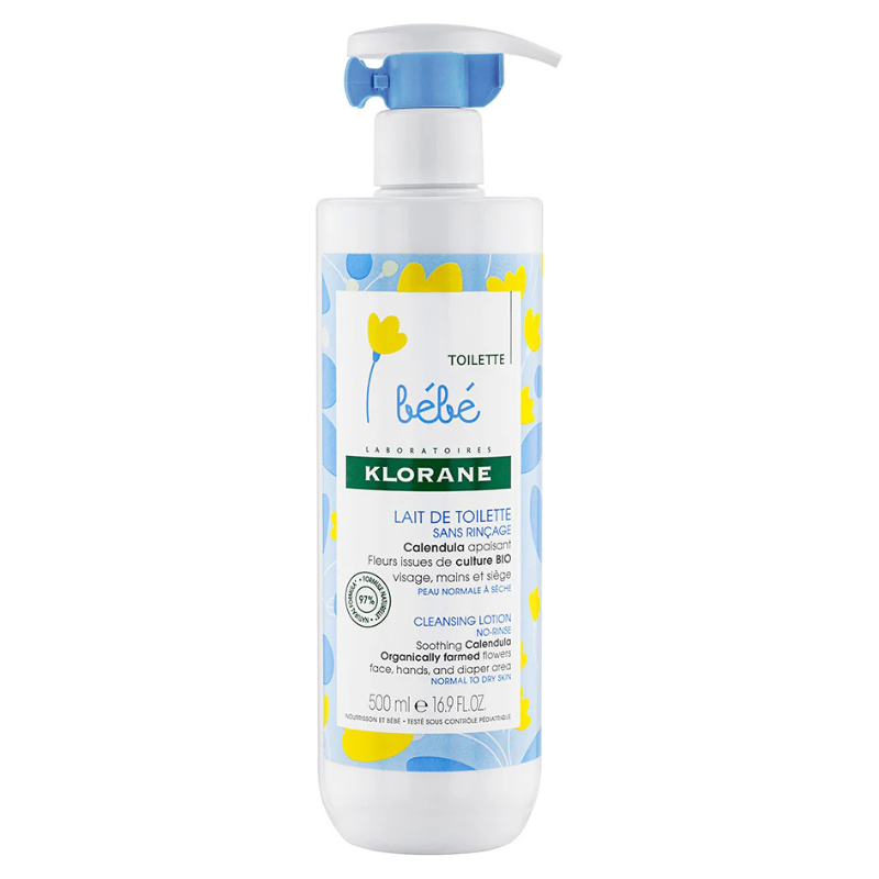 xx Klorane Bébé Lait de toilette sans rinçage au Calendula apaisant - 500ml