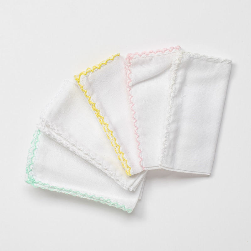 xx Lingettes buccales Andywawa Basic, lot de 5, 25 x 25 cm, rose, AC24447