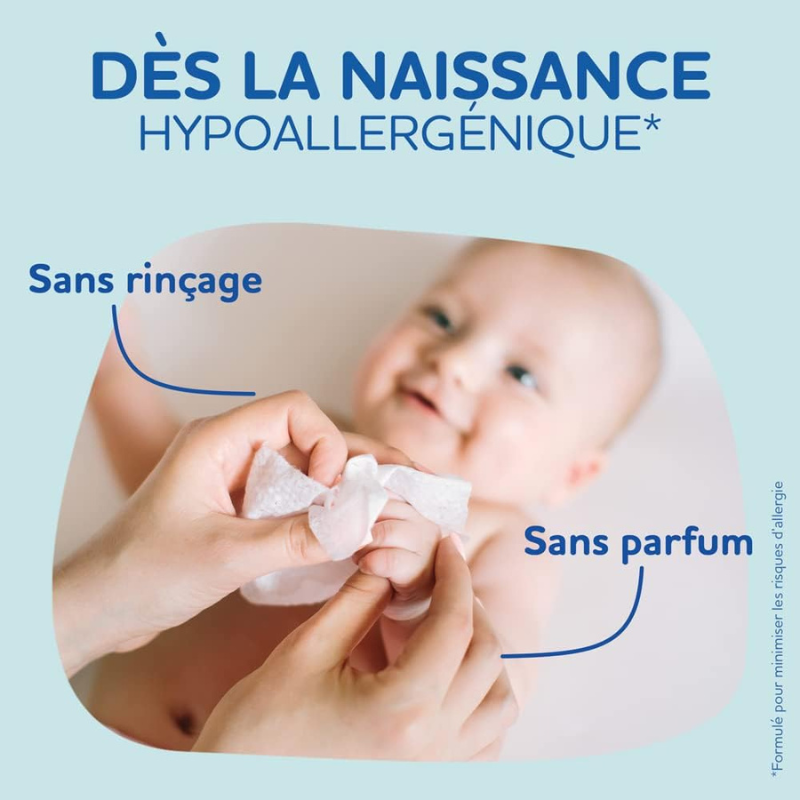 Lingettes Dodie Nettoyantes à l'Eau x50