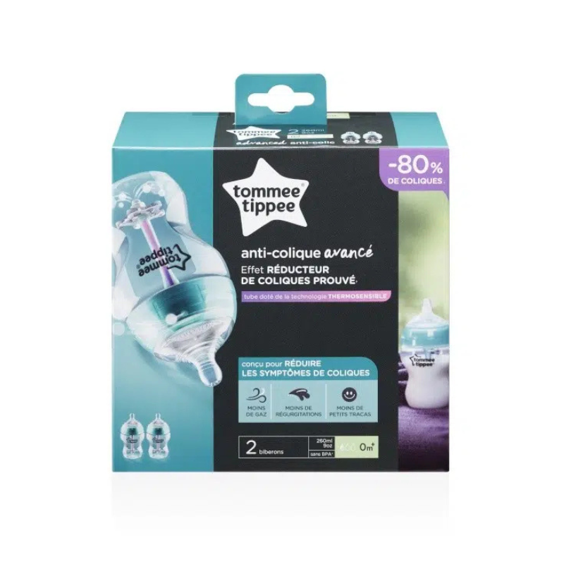 Lot de 2 Biberons Anticholique Avancé 260 ml – Tommee Tippee