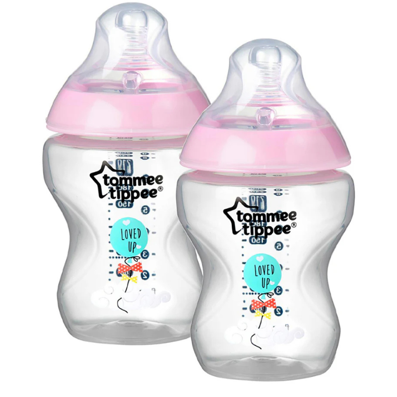 Lot de 2 Biberons Tommee Tippee Closer to Nature 0m+ Rose - 260ml