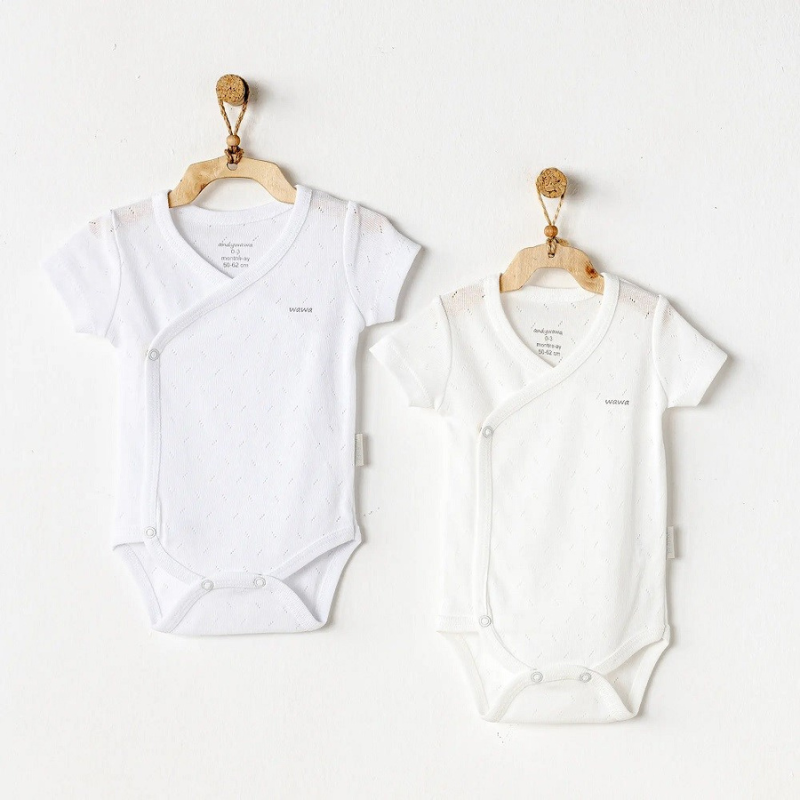 xx Lot de 2 bodies à manches courtes pour bébé Andywawa - Lapin et ours blanc