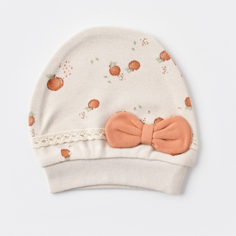 Lot de 2 bonnets bébé bio-organiques aux fruits d'été 72201 Crème