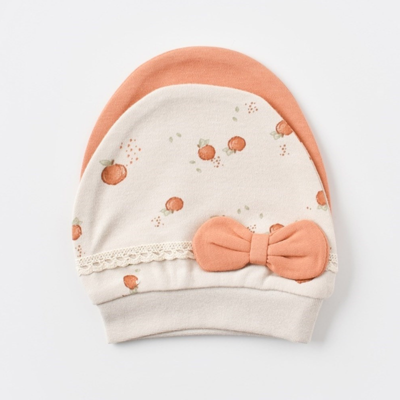 Lot de 2 bonnets bébé bio-organiques aux fruits d'été 72201 Crème