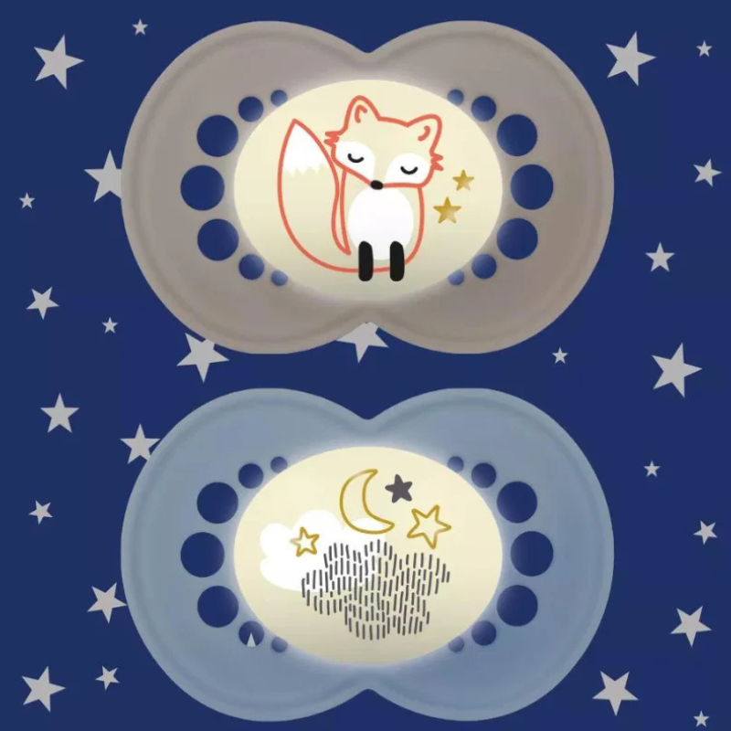 xx Lot de 2 Sucettes MAM Original Nuit 6M+