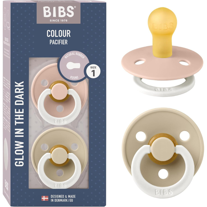 Lot de 2 Sucettes Rondes Nuit Bibs - Blush & Vanilla