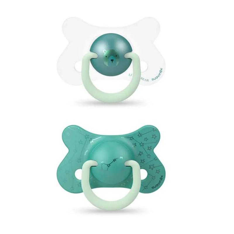 xx Lot de 2 Sucettes Suavinex Night - Day Réversible 4-18M