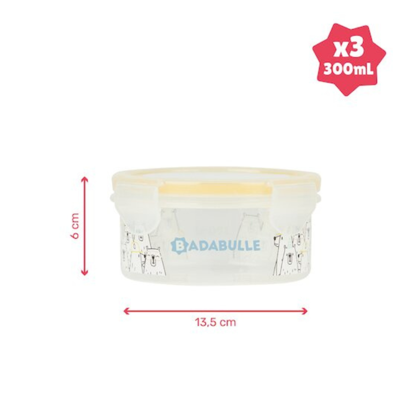 Lot de contenants 3x300 ml Badabulle