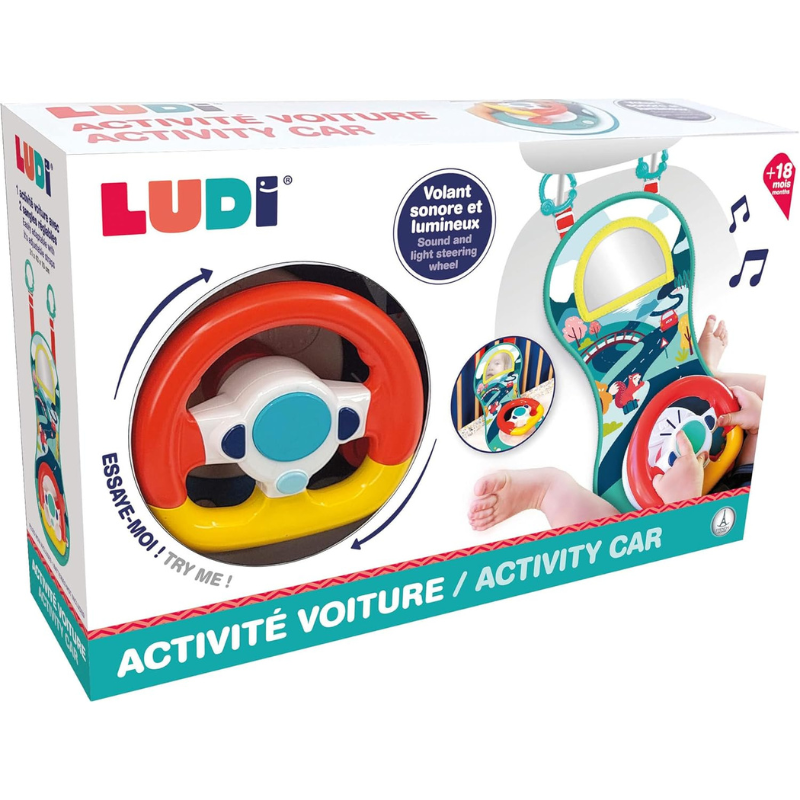 Ludi - Activité Voiture - Volant Sonore Et Lumineux