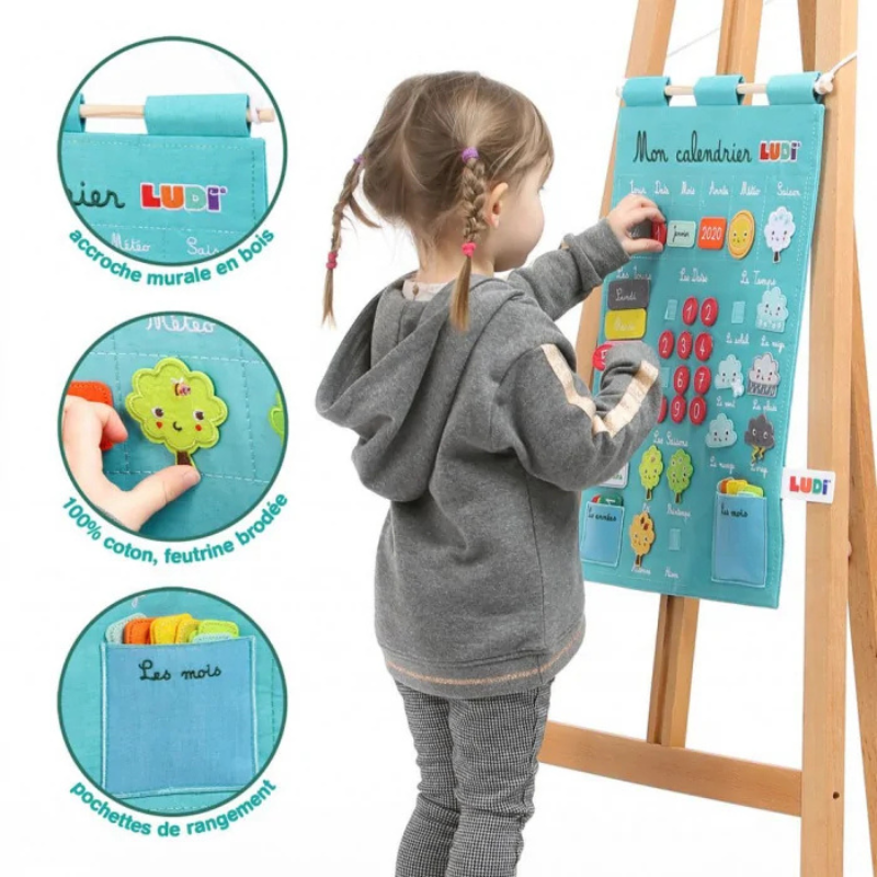 Ludi Calendrier Basic Bleu Jouet Éducatif 3ans+