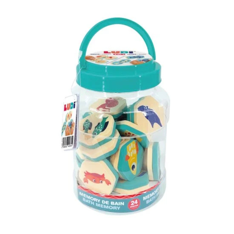 Ludi Memory de bain 2 en 1 Animaux marins Beige