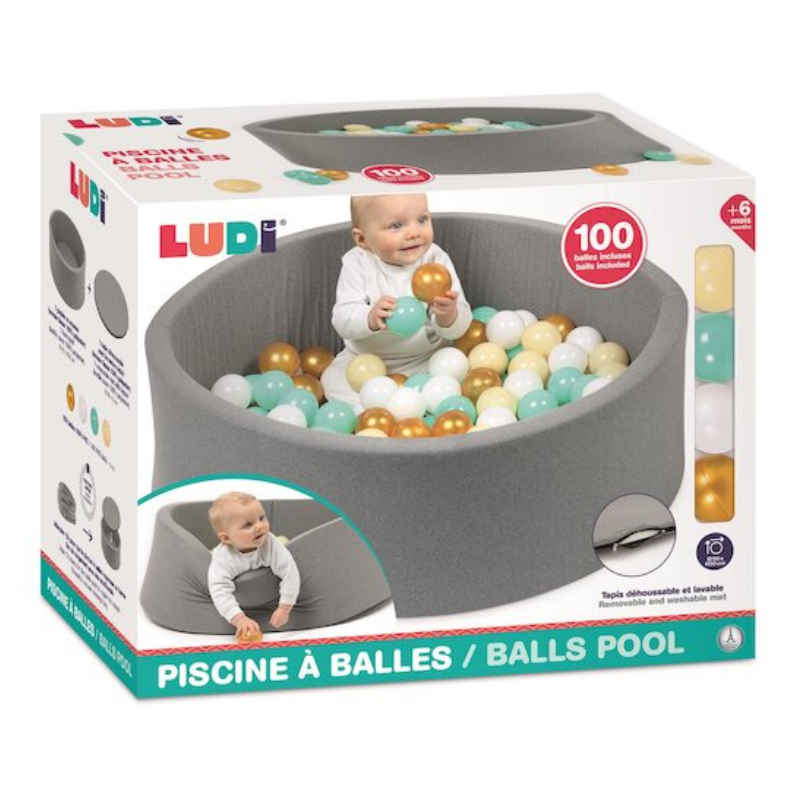 Ludi Piscine à balle Ronde Gris
