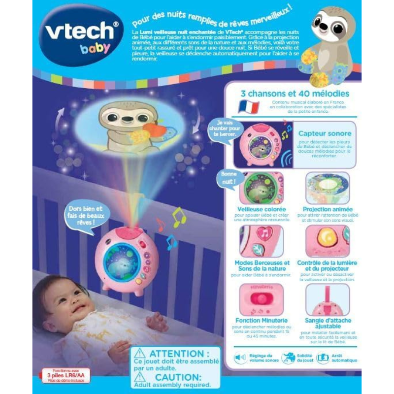 Lumi veilleuse nuit enchantée Vtech-rose
